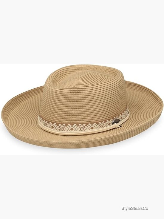 UPF 50+ Wide Brim Sun Hat with Chin Strap, Packable Adjustable